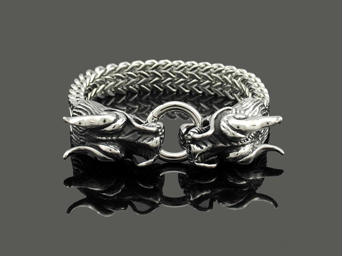 Dragon Bracelet and Necklaces with 3 Black Dragons