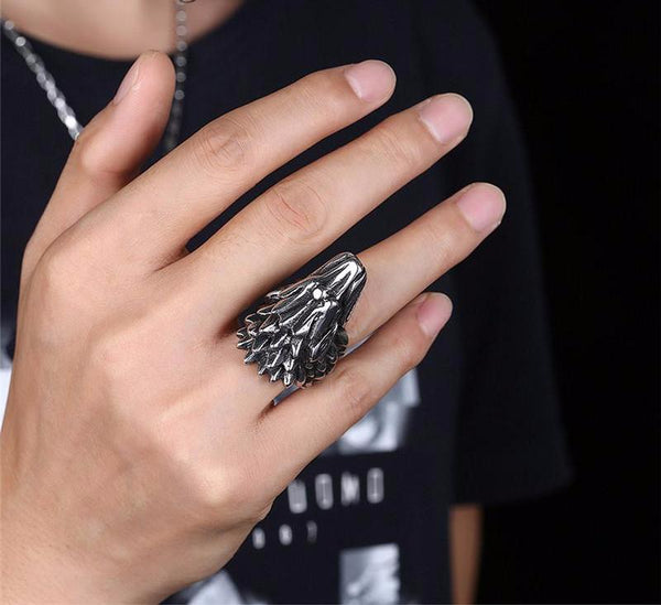 Punk Rock Dragon Head Ring Men