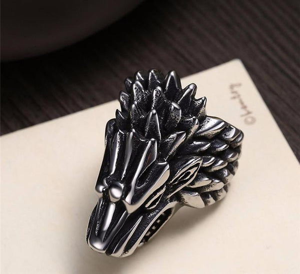 Punk Rock Dragon Head Ring Men