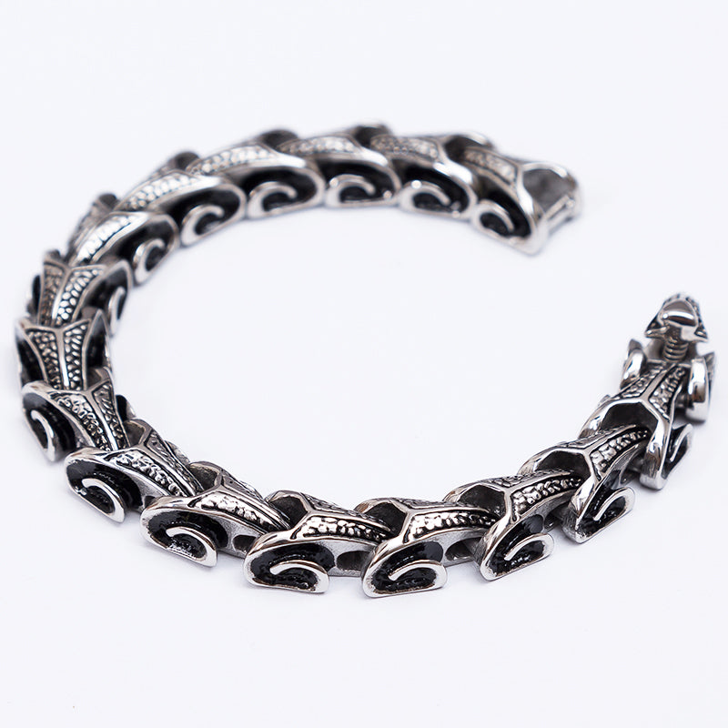 Stainless Steel Dragon Grain Bracelets
